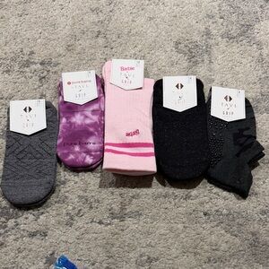 Pure Barre Athletic Grip Socks -Lot of 5